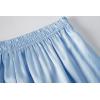 Vopmocld Satin Pajama Sets Unisex Boys and Girls Silk Button Down Short Sleeve & Shorts & Pants Sleepwear 3PCS Loungewear PJS(Sky Blue)