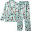 Vopmocld Big Kids Unisex Pjs Set Girls Boys Silk Pajama Sets Satin Clasic Sleepwear Long Sleeve 2 Pieces Button Down Nighty(Xmas Koala)