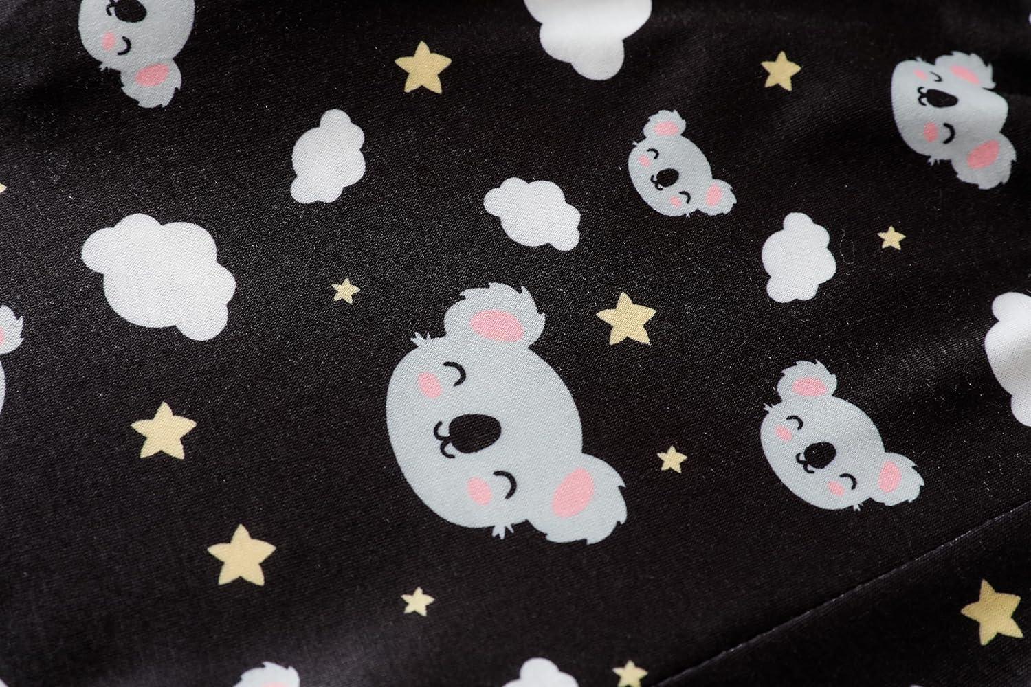 imageVopmocld Big Girls Cute Pajama Sets Long Sleeve Lovely Sleepwear 2 Piece PJS Multiple Cartoon JammiesBlack Koala
