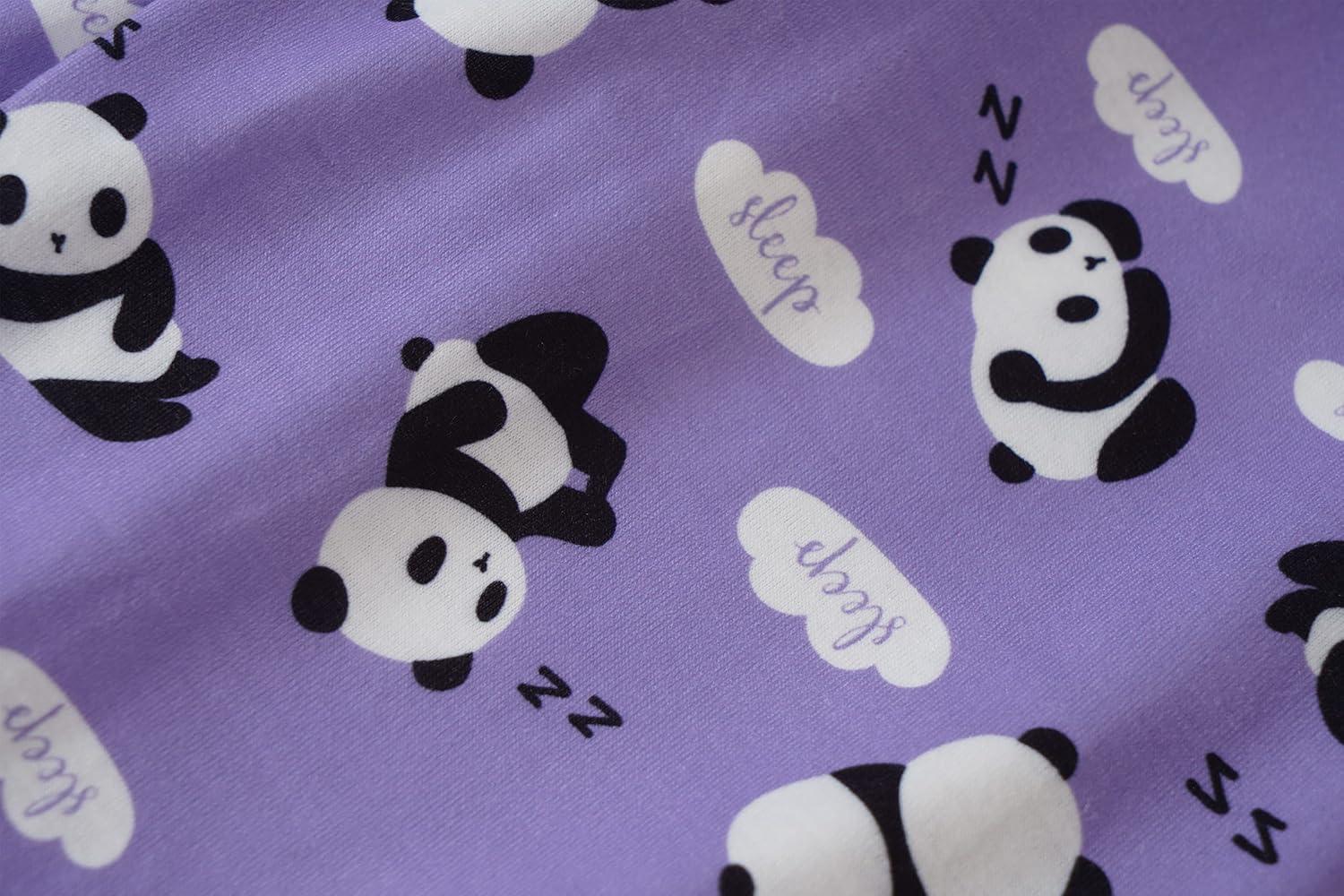 imageVopmocld Big Girls Cute Pajama Sets Long Sleeve Lovely Sleepwear 2 Piece PJS Multiple Cartoon JammiesGray Purple