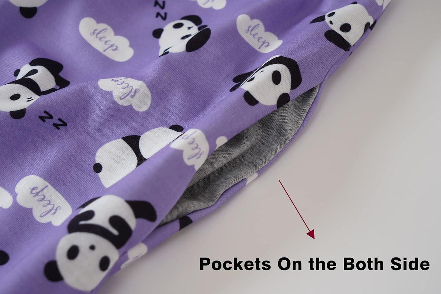 imageVopmocld Big Girls Cute Pajama Sets Long Sleeve Lovely Sleepwear 2 Piece PJS Multiple Cartoon JammiesGray Purple