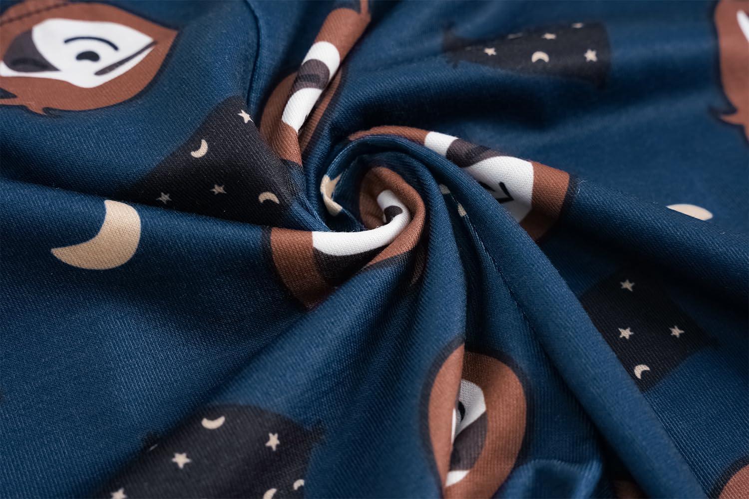 imageVopmocld Big Girls Cute Pajama Sets Long Sleeve Lovely Sleepwear 2 Piece PJS Multiple Cartoon JammiesNavy Sloth