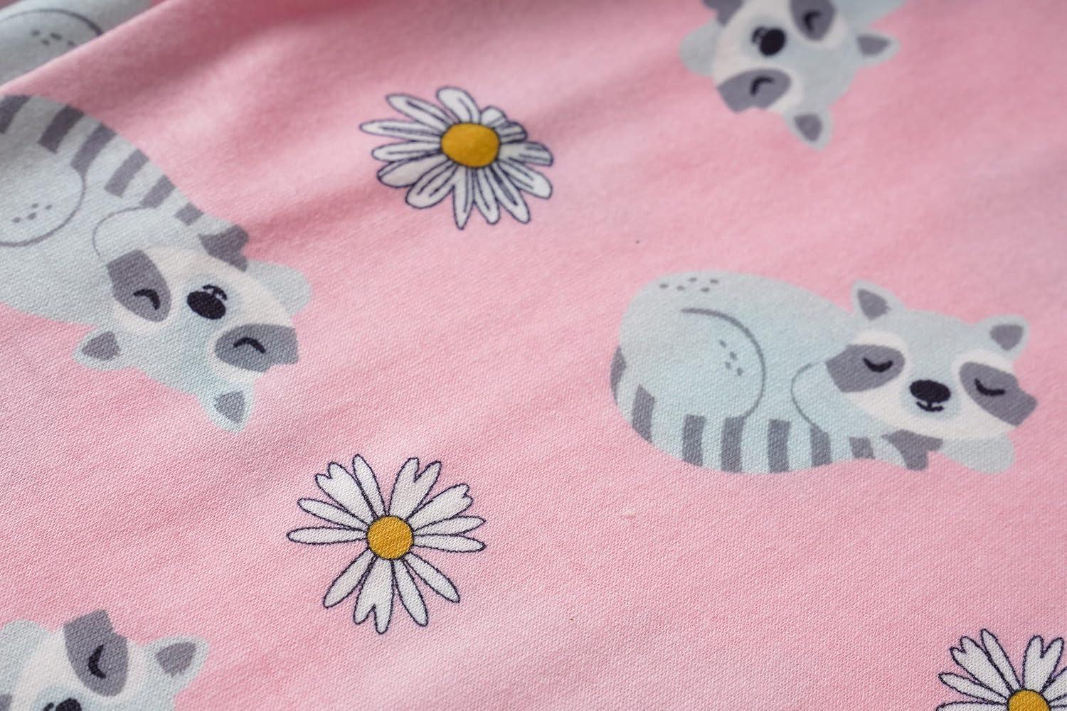 imageVopmocld Big Girls Cute Pajama Sets Long Sleeve Lovely Sleepwear 2 Piece PJS Multiple Cartoon JammiesRaccoon