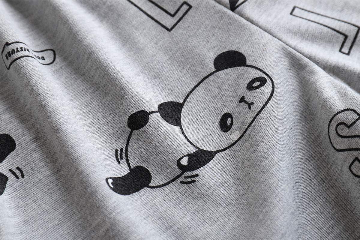 imageVopmocld Big Girls Cute Pajama Sets Long Sleeve Lovely Sleepwear 2 Piece PJS Multiple Cartoon JammiesSleep Panda