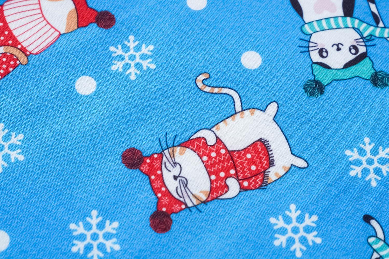 imageVopmocld Big Girls Cute Pajama Sets Long Sleeve Lovely Sleepwear 2 Piece PJS Multiple Cartoon JammiesXmas Cats