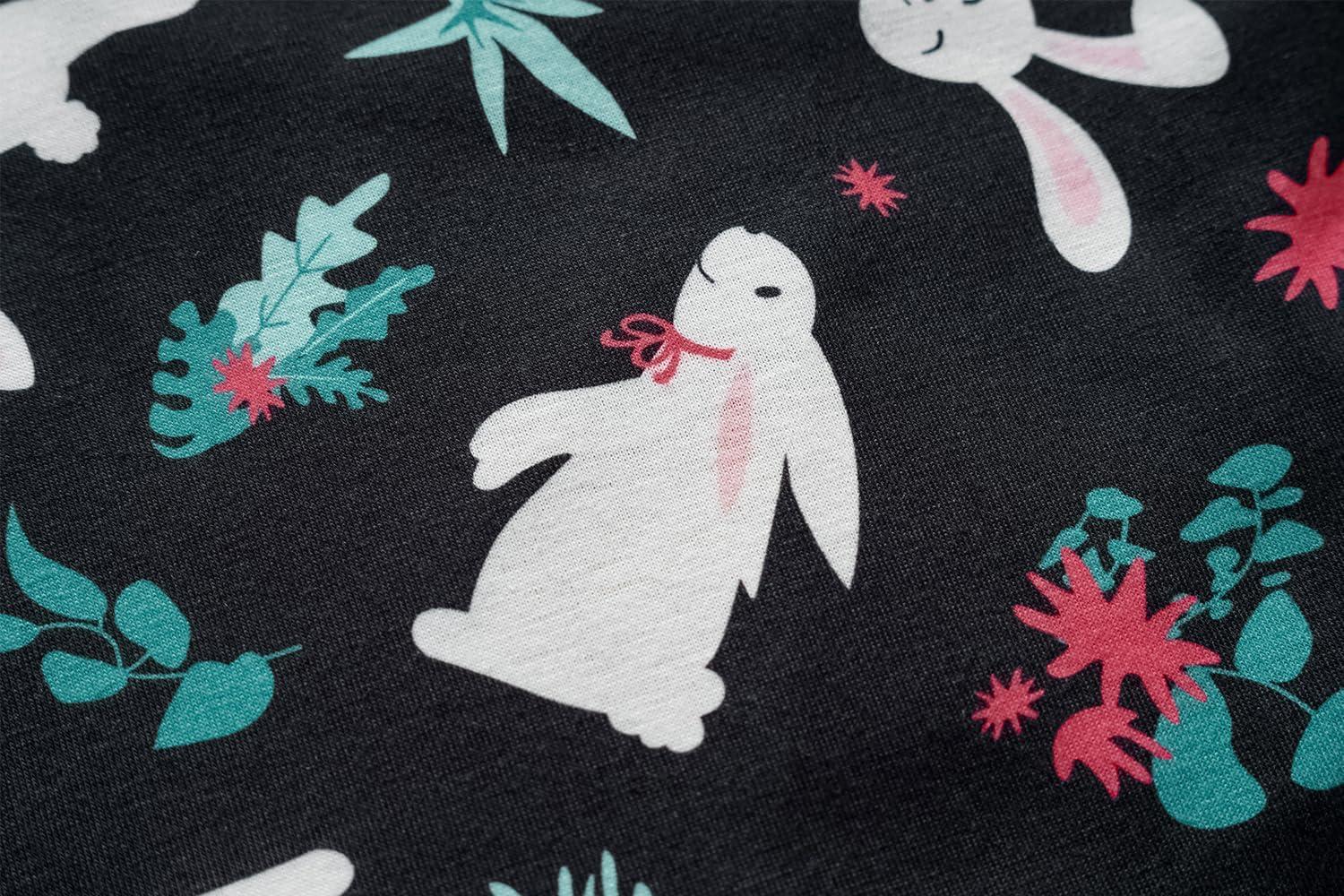 imageVopmocld Big Girls Short Sleeve amp Shorts amp Pants Pajama Sets 3PCS Cartoon Patterns Cute Lounge Sets for Teens 818 Years3pcscute Bunny