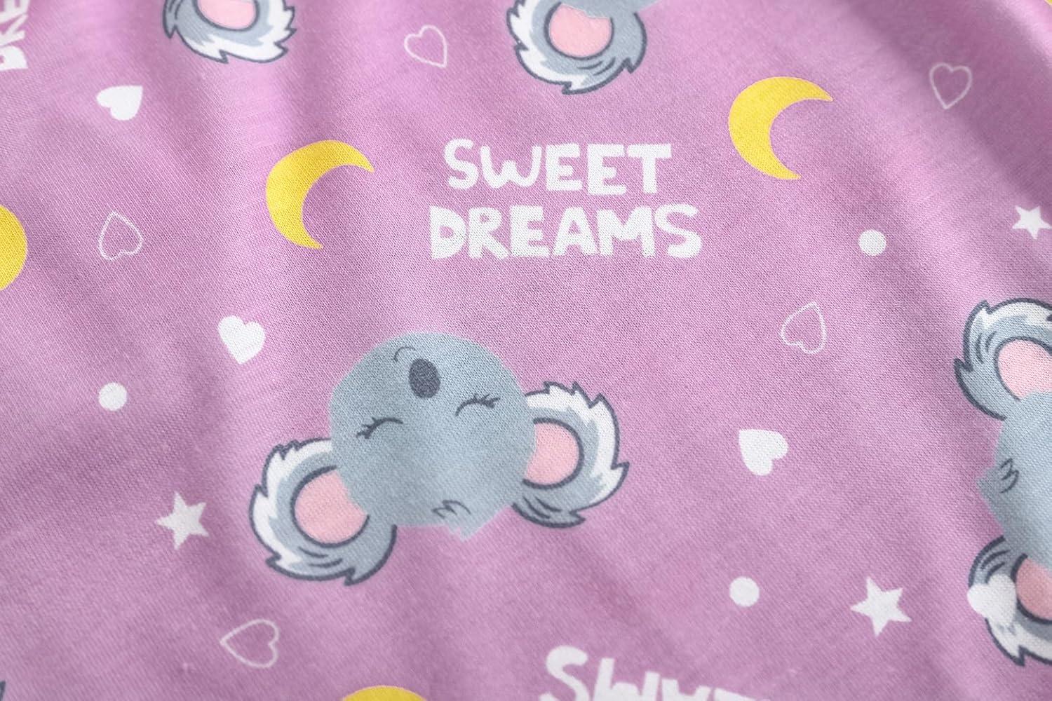 imageVopmocld Big Girls Short Sleeve amp Shorts amp Pants Pajama Sets 3PCS Cartoon Patterns Cute Lounge Sets for Teens 818 Years3pcsdream Koala