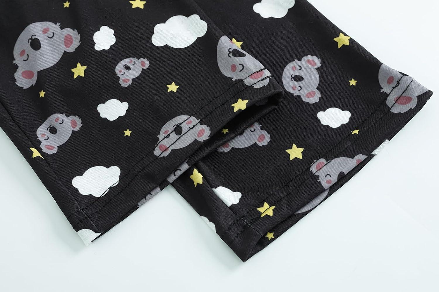 imageVopmocld Big Girls Short Sleeve amp Shorts amp Pants Pajama Sets 3PCS Cartoon Patterns Cute Lounge Sets for Teens 818 Years3pcssleep Koala