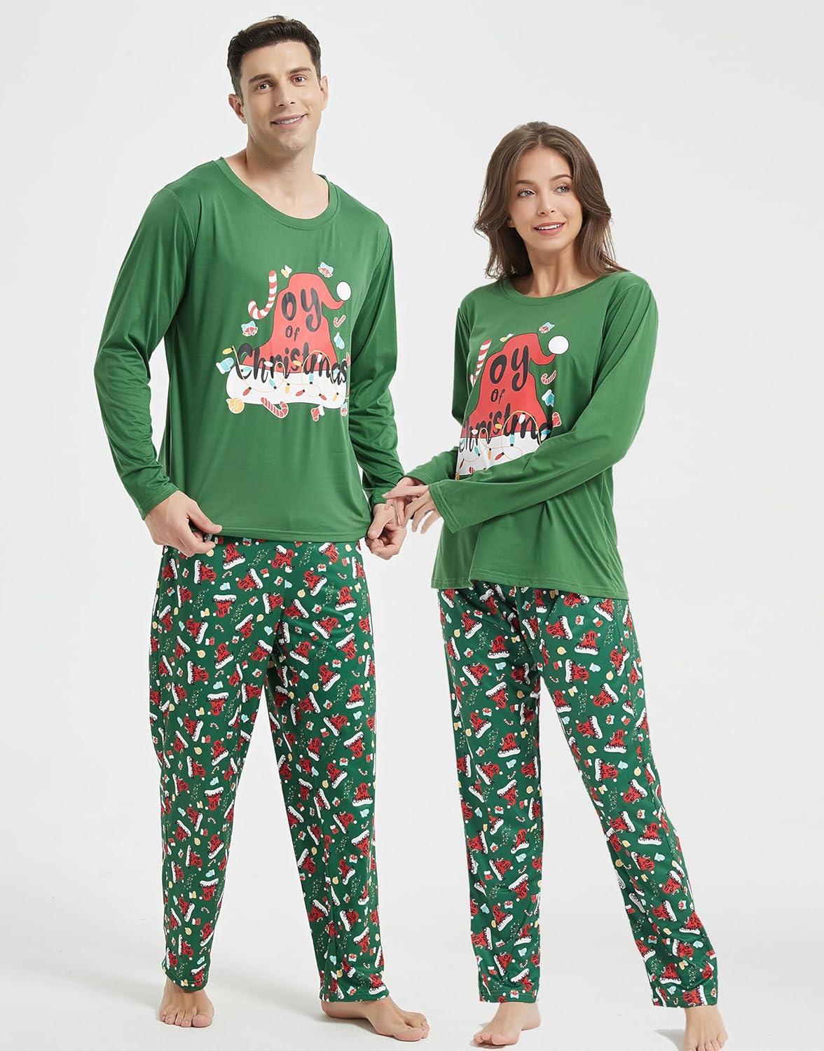 imageVopmocld Christmas Family Matching Pajama Red Holiday Pjs Sets Cotton SleepwearJoy of Christmas