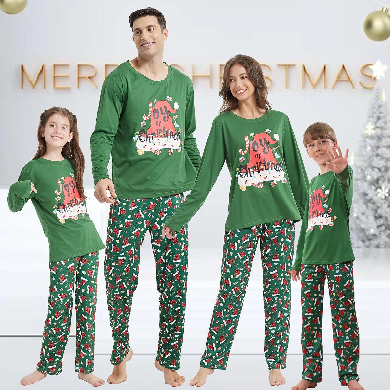 imageVopmocld Christmas Family Matching Pajama Red Holiday Pjs Sets Cotton SleepwearJoy of Christmas