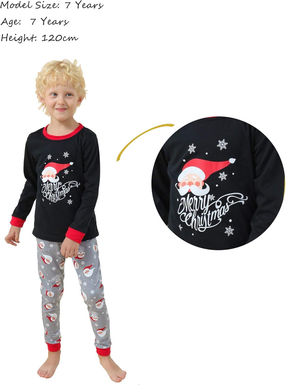 imageVopmocld Christmas Family Matching Pajama Red Holiday Pjs Sets Cotton SleepwearSanta Claus