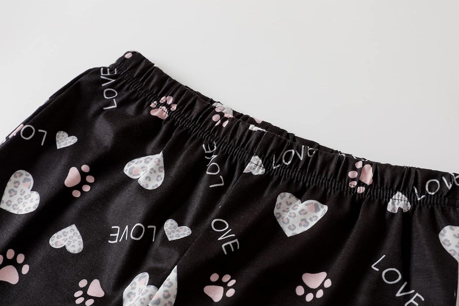 imageVopmocld Young Girls Lovely Bunny Pajama Sets Cotton Long Sleeve Pjs Clothes Sleepwear ShirtsBlack