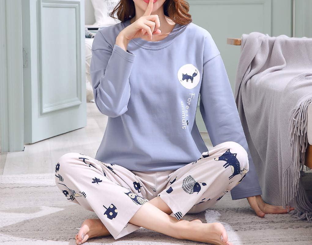 imageVopmocld Young Girls Lovely Bunny Pajama Sets Cotton Long Sleeve Pjs Clothes Sleepwear ShirtsBlue