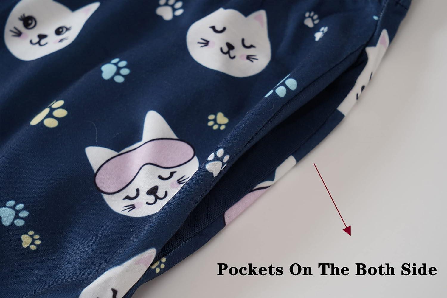 imageVopmocld Young Girls Lovely Bunny Pajama Sets Cotton Long Sleeve Pjs Clothes Sleepwear ShirtsCat