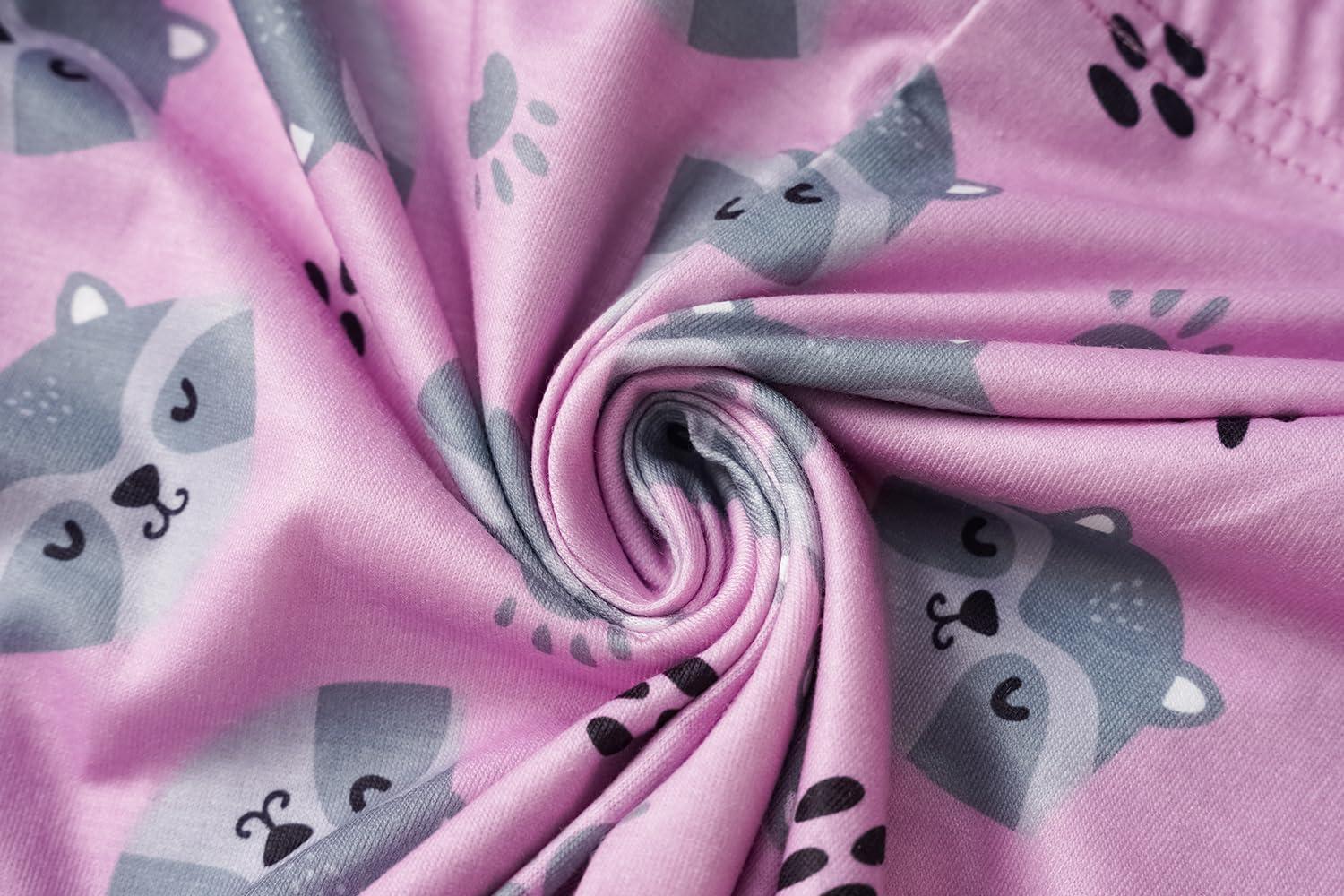 imageVopmocld Young Girls Lovely Bunny Pajama Sets Cotton Long Sleeve Pjs Clothes Sleepwear ShirtsRaccoon