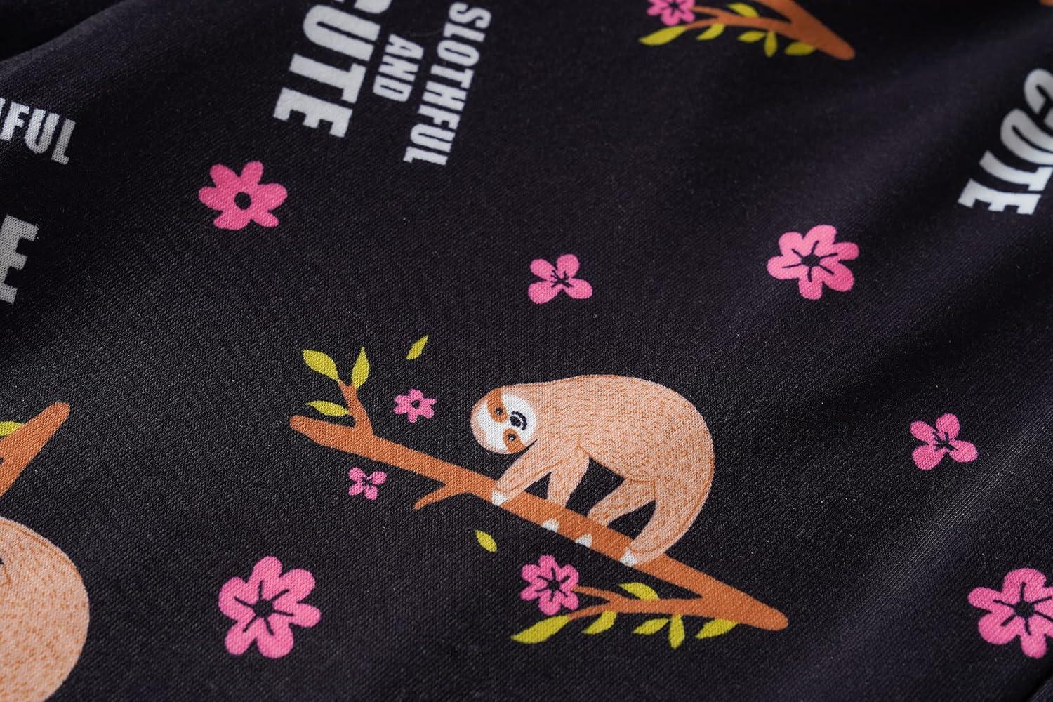 imageVopmocld Young Girls Lovely Bunny Pajama Sets Cotton Long Sleeve Pjs Clothes Sleepwear ShirtsSloth