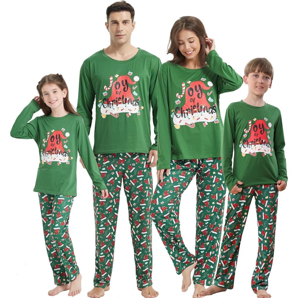imageVopmocld Christmas Family Matching Pajama Red Holiday Pjs Sets Cotton SleepwearJoy of Christmas