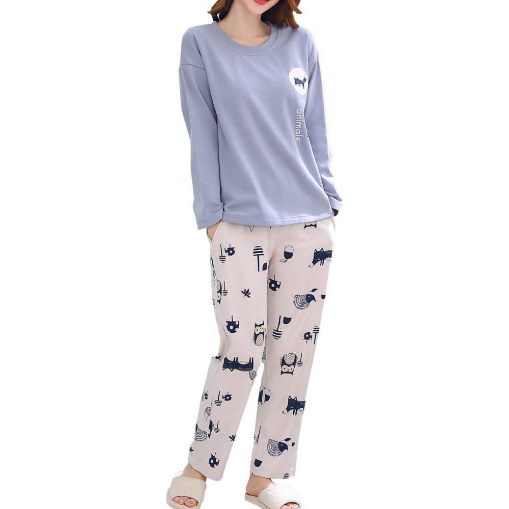imageVopmocld Young Girls Lovely Bunny Pajama Sets Cotton Long Sleeve Pjs Clothes Sleepwear ShirtsBlue