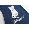 Vopmocld Big Girls’ Cute Happy Cat Sleepwear Short Sleeve Summer Soft Nightgown(Navy-cat)