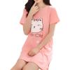 Vopmocld Big Girls’ Cute Happy Cat Sleepwear Short Sleeve Summer Soft Nightgown(Pink)