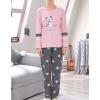 Vopmocld Big Girls Cute Pajama Sets Long Sleeve Lovely Sleepwear 2 Piece PJS Multiple Cartoon Jammies(Pink Gray)