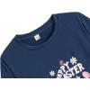 Vopmocld Big Girls’ Short Sleeve Long Pants Pajama Sets 2PCS Cartoon Pattern & Letters Printed Sleepwear Lounge for Teens(Easter-navy)