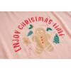 Vopmocld Big Girls’ Short Sleeve Long Pants Pajama Sets 2PCS Cartoon Pattern & Letters Printed Sleepwear Lounge for Teens(Gingerbread)