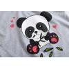 Vopmocld Big Girls’ Short Sleeve Long Pants Pajama Sets 2PCS Cartoon Pattern & Letters Printed Sleepwear Lounge for Teens(Gray Panda)