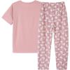Vopmocld Big Girls’ Short Sleeve Long Pants Pajama Sets 2PCS Cartoon Pattern & Letters Printed Sleepwear Lounge for Teens(Llama)