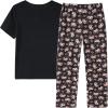 Vopmocld Big Girls’ Short Sleeve Long Pants Pajama Sets 2PCS Cartoon Pattern & Letters Printed Sleepwear Lounge for Teens(Mask Sloth)