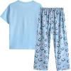 Vopmocld Big Girls’ Short Sleeve Long Pants Pajama Sets 2PCS Cartoon Pattern & Letters Printed Sleepwear Lounge for Teens(Penguin)