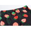 Vopmocld Big Girls’ Short Sleeve Long Pants Pajama Sets 2PCS Cartoon Pattern & Letters Printed Sleepwear Lounge for Teens(Strawberry-black)