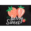 Vopmocld Big Girls’ Short Sleeve Long Pants Pajama Sets 2PCS Cartoon Pattern & Letters Printed Sleepwear Lounge for Teens(Strawberry-black)