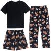 Vopmocld Big Girls’ Short Sleeve & Shorts & Pants Pajama Sets 3PCS Cartoon Patterns Cute Lounge Sets for Teens 8-18 Years(3pcs-cloud Sloth)