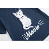 Vopmocld Big Girls’ Short Sleeve & Shorts & Pants Pajama Sets 3PCS Cartoon Patterns Cute Lounge Sets for Teens 8-18 Years(3pcs-navy Cat)