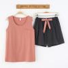 Vopmocld Big Girl’s Tank Top and Shorts Cotton Pajama Set Teens Cute Heart Shape Sleepwear Kids Clothes PJS(Pink/Gray)