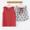 Vopmocld Big Girl’s Tank Top and Shorts Cotton Pajama Set Teens Cute Heart Shape Sleepwear Kids Clothes PJS(Red-polka Dot)