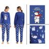 Vopmocld Christmas Family Matching Pajama Red Holiday Pjs Sets Cotton Sleepwear(Blue Polar Bear)