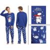Vopmocld Christmas Family Matching Pajama Red Holiday Pjs Sets Cotton Sleepwear(Blue Polar Bear)