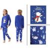 Vopmocld Christmas Family Matching Pajama Red Holiday Pjs Sets Cotton Sleepwear(Blue Polar Bear)