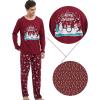 Vopmocld Christmas Family Matching Pajama Red Holiday Pjs Sets Cotton Sleepwear(Wine Red Penguin)