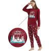 Vopmocld Christmas Family Matching Pajama Red Holiday Pjs Sets Cotton Sleepwear(Wine Red Penguin)