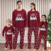 Vopmocld Christmas Family Matching Pajama Red Holiday Pjs Sets Cotton Sleepwear(Wine Red Penguin)