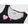 Vopmocld Girls Button Down Pajama Sets Sleeveless Tank Top with Shorts for Teen Girls Summer Casual Clothes Loungewear(Black Pink Hearts)