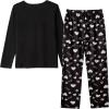 Vopmocld Young Girls Lovely Bunny Pajama Sets Cotton Long Sleeve Pjs Clothes Sleepwear Shirts(Black)