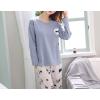 Vopmocld Young Girls Lovely Bunny Pajama Sets Cotton Long Sleeve Pjs Clothes Sleepwear Shirts(Blue)