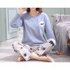 Vopmocld Young Girls Lovely Bunny Pajama Sets Cotton Long Sleeve Pjs Clothes Sleepwear Shirts(Blue)