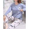 Vopmocld Young Girls Lovely Bunny Pajama Sets Cotton Long Sleeve Pjs Clothes Sleepwear Shirts(Blue)