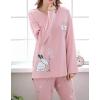Vopmocld Young Girls Lovely Bunny Pajama Sets Cotton Long Sleeve Pjs Clothes Sleepwear Shirts(Pink)