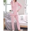 Vopmocld Young Girls Lovely Bunny Pajama Sets Cotton Long Sleeve Pjs Clothes Sleepwear Shirts(Pink)
